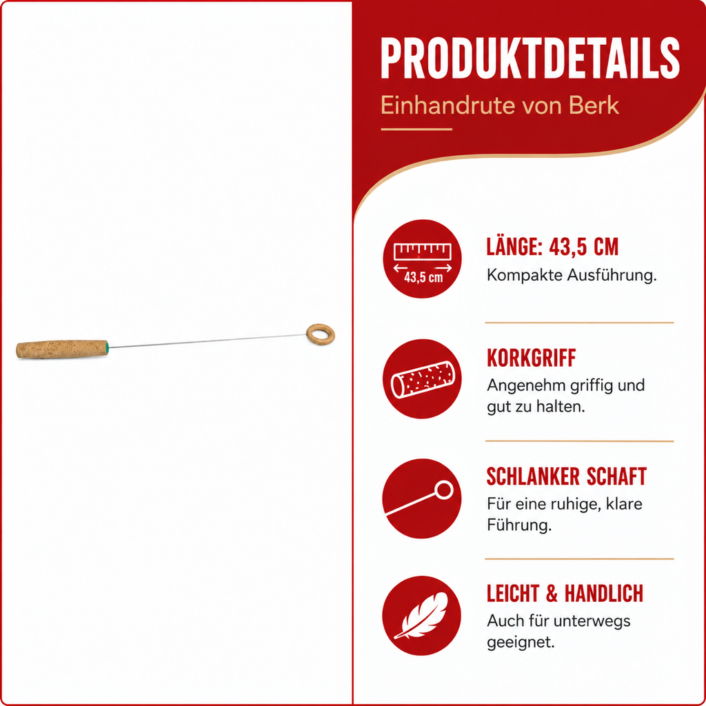 Berk Tensor Einhandrute mit Korkgriff 43,5 cm