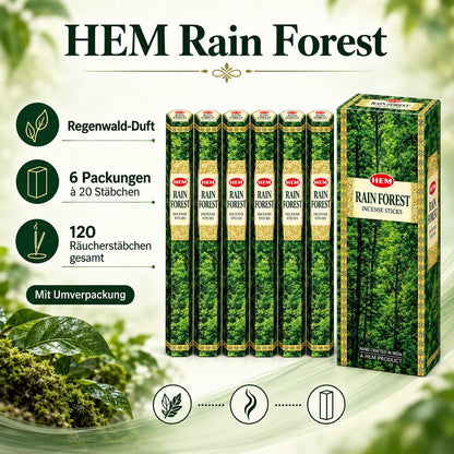 HEM Rainforest Räucherstäbchen 6er-Pack