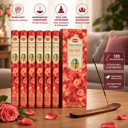 HEM Precious Rose Räucherstäbchen 6er-Pack