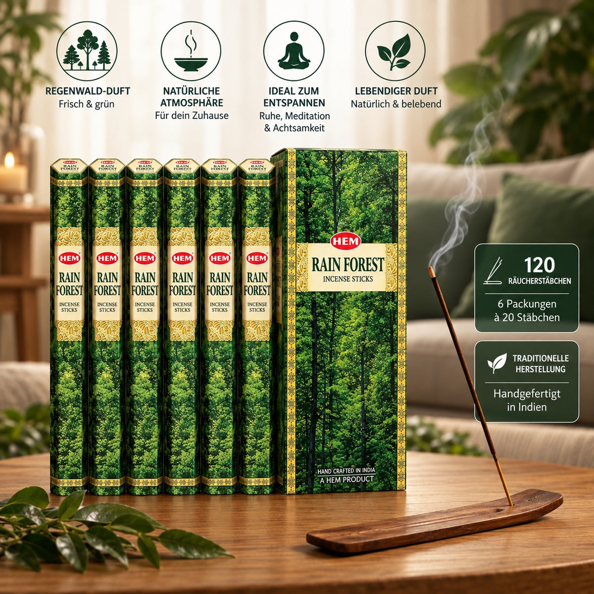 HEM Rainforest Räucherstäbchen 6er-Pack