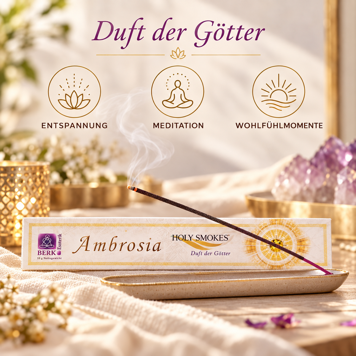 Berk Ambrosia Räucherstäbchen – Anwendung