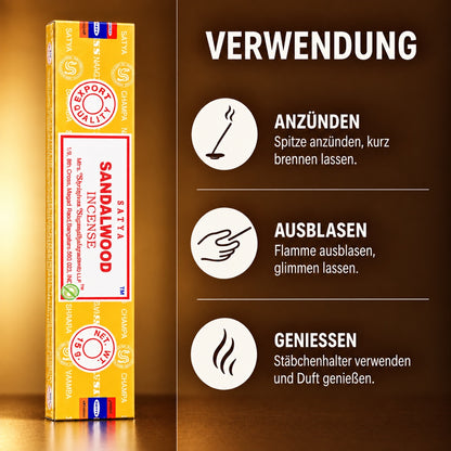Satya Sandelwood Räucherstäbchen 15g