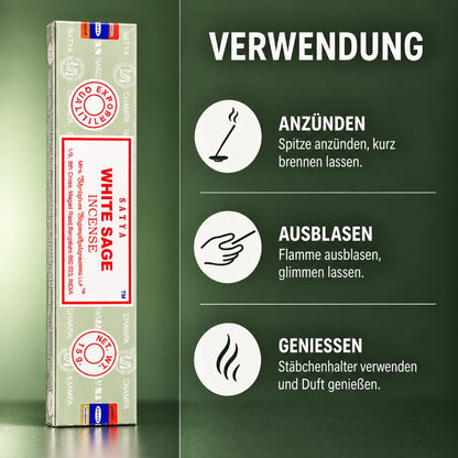 Satya White Sage Räucherstäbchen 15g