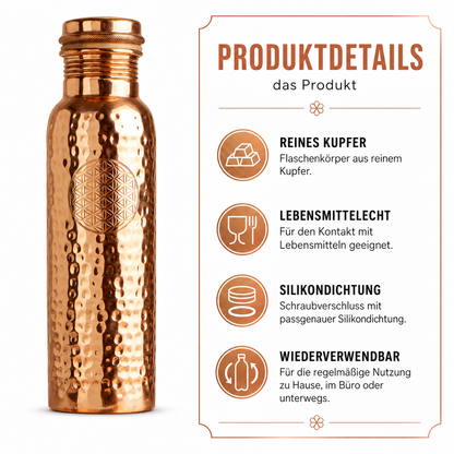 Berk Trinkflasche aus Kupfer 900 ml