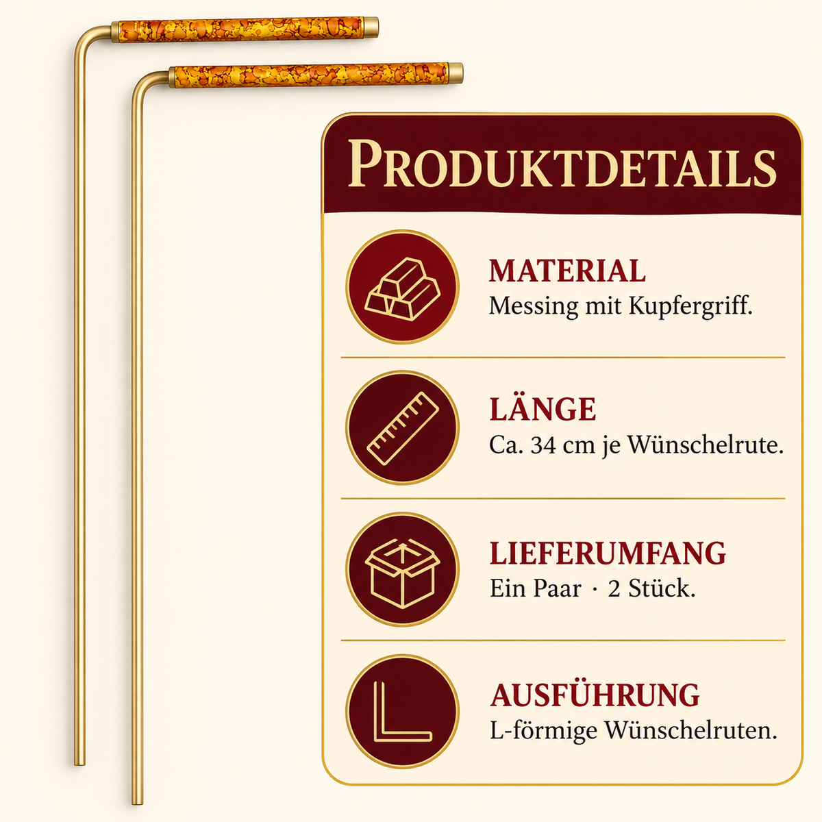 Berk Wünschelrute 34 cm, paarweise
