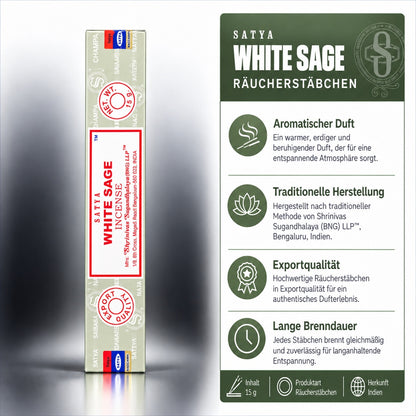 Satya White Sage Räucherstäbchen 15g