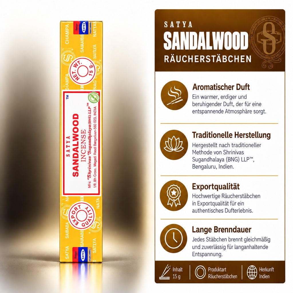 Satya Sandelwood Räucherstäbchen 15g