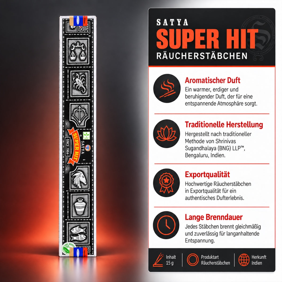 Satya Super Hit Räucherstäbchen 15g